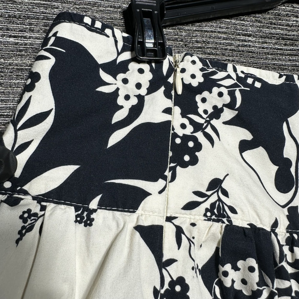 LunaChix Skirt Women Medium White Black Floral A-Line Flare Vintage Made in USA - Picture 12 of 16
